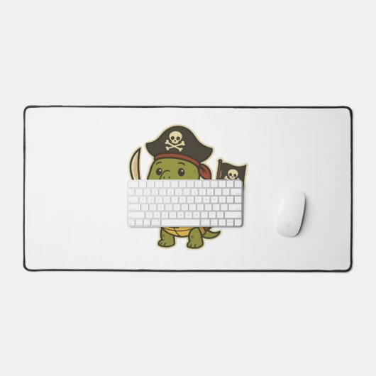 Adorable Pirate Turtle Classic T-Shirt Schreibtischunterlage (Tastatur & Maus)