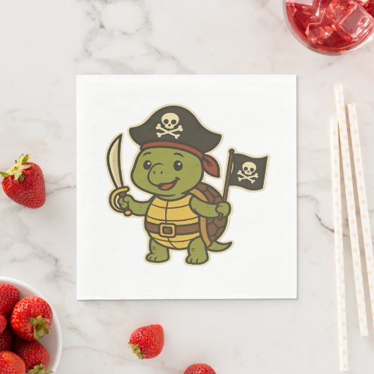 Adorable Pirate Turtle Classic T-Shirt Serviette (Beispiel)
