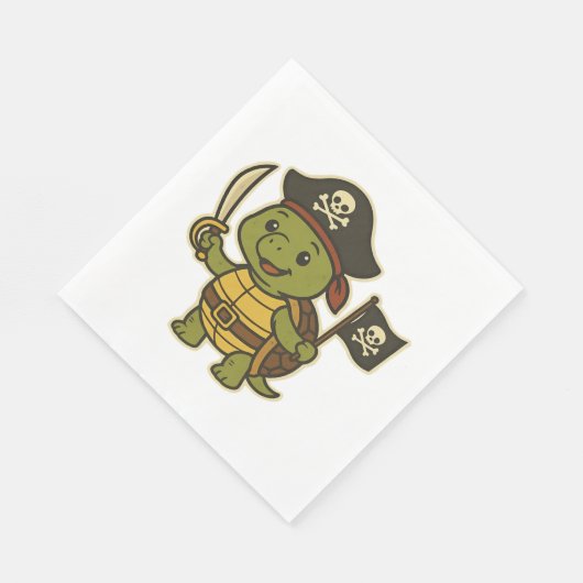 Adorable Pirate Turtle Classic T-Shirt Serviette (Ecke)