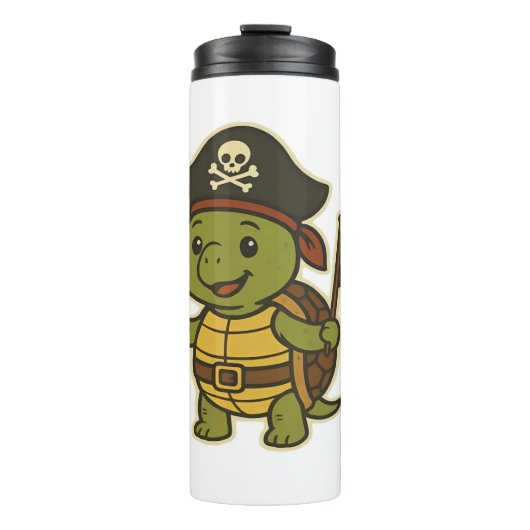 Adorable Pirate Turtle Classic T-Shirt Thermosbecher (Vorderseite)