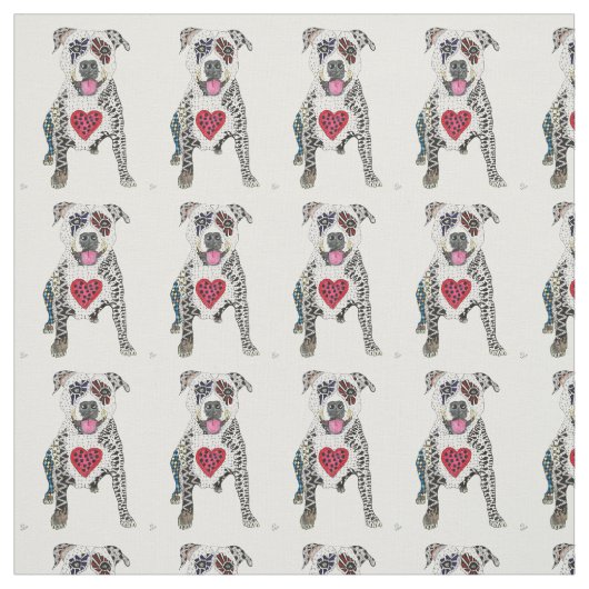 Adorable Pit Bull Fabric Stoff (Muster)