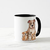 Adorable Pitbull Family Tasse - Perfektes Geschenk (VorderseiteRechts)