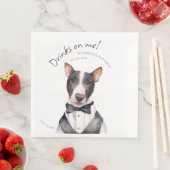 Adorable Pitbull Waiter Wasserfarbe Anpassbar Serviette (Beispiel)