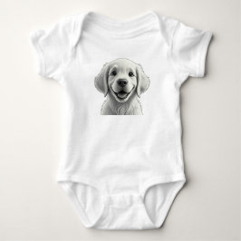 Adorable Pixar-Style Golden Retriever Puppy Kids Baby Strampler