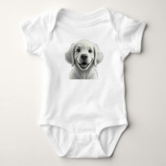 Adorable Pixar-Style Golden Retriever Puppy Kids  Baby Strampler
