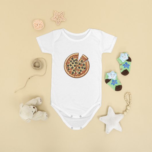 Adorable Pizza Lover Baby Bodysuit Baby Strampler