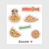 Adorable Pizza Lovers Stickers - Personalisieren S Aufkleber (Blatt)