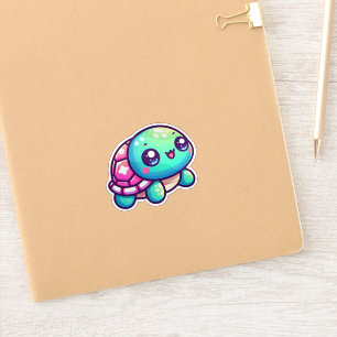 Adorable Playful farbenfrohe Muschel Turtle Aufkleber