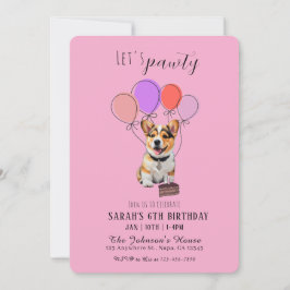 Adorable Playful Pink Corgi Birthday Customizable