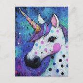 Adorable Polka Dot Unicorn Postkarte (Vorderseite)