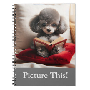 Adorable Poodle Foto Buch. Notizblock