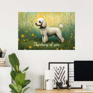 Adorable Poodle in der Wiese denken Sie Poster