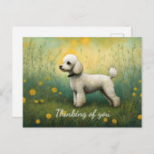 Adorable Poodle in der Wiese denken Sie Postkarte (Vorne/Hinten)