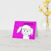 Adorable Poodle Notecard Karte (Gelbe Blume)