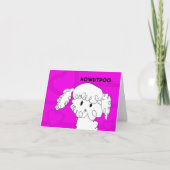 Adorable Poodle Notecard Karte (Vorderseite)