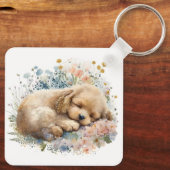 Adorable Poodle Puppy Dog Schlüsselanhänger (Rückseite)