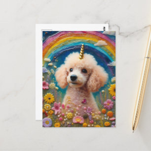 Adorable Poodle Unicorn Postkarte