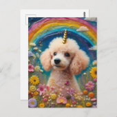Adorable Poodle Unicorn Postkarte (Vorne/Hinten)