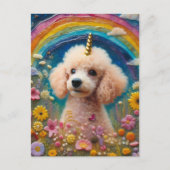 Adorable Poodle Unicorn Postkarte (Vorderseite)