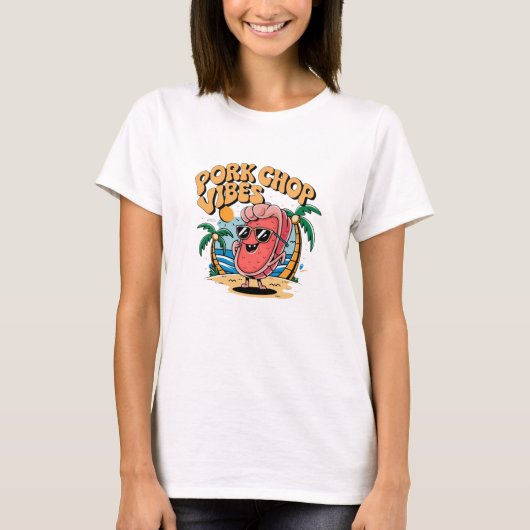 Adorable Pork Chop-Themed Graphics T-Shirt (Vorderseite)