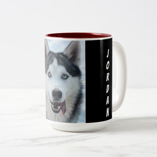 Adorable Portrait-Tasse für Haustiere Zweifarbige Tasse (VorderseiteRechts)