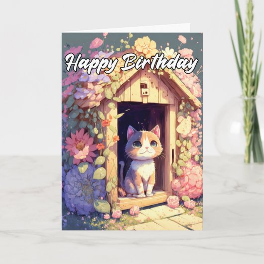 Adorable Posing Baby Kitten Illustration Karte (Vorderseite)