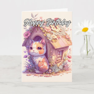Adorable Posing Baby Kitten Illustration Karte