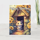 Adorable Posing Kitty Cat Illustration Karte (Vorderseite)