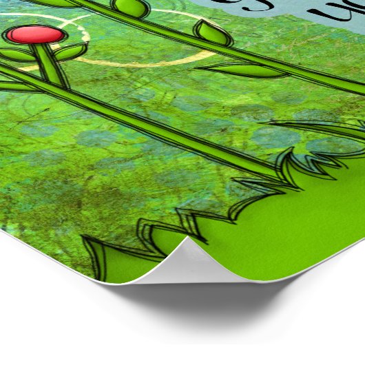 Adorable positive dachte Doodle Blume Poster (Ecke)