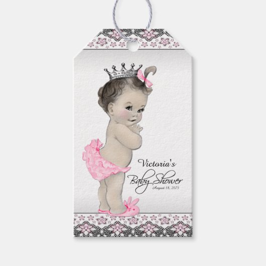 Adorable Princess Baby Dusche Geschenkanhänger (Vorderseite)
