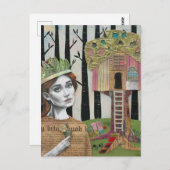 Adorable Prinzessin und ein Baumhaus Postkarte (Vorne/Hinten)