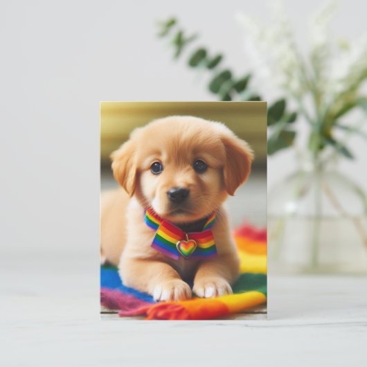Adorable Prive Puppy Postkarte (Stehend Vorderseite)