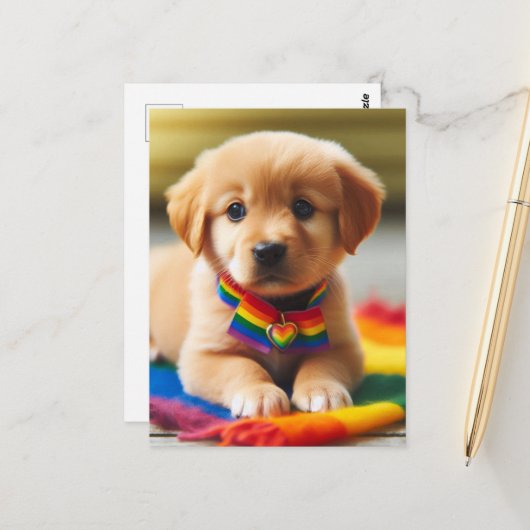 Adorable Prive Puppy Postkarte (Vorderseite/Rückseite Beispiel)