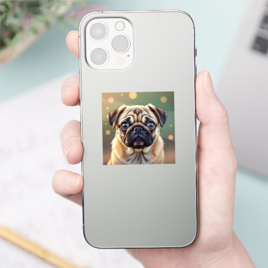 Adorable Pug Close up | Cute Dog Aufkleber (Telefon)