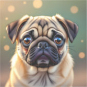 Adorable Pug Close up | Cute Dog Aufkleber (Vorderseite)