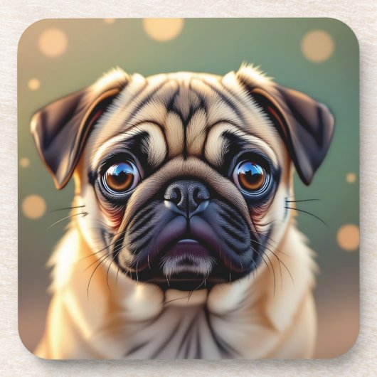 Adorable Pug Close up | Cute Dog  Getränkeuntersetzer (Vorderseite)