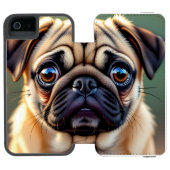 Adorable Pug Close up | Cute Dog  Incipio iPhone Geldbeutel-Hülle (Folio Geöffnet)