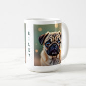 Adorable Pug Close up | Cute Dog Personalized Kaffeetasse (VorderseiteRechts)