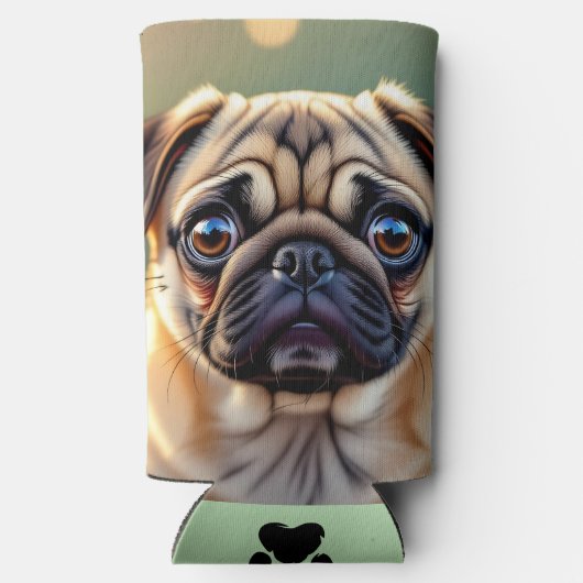 Adorable Pug Close up | Cute Dog Personalized Selters Dosenkühler (Rückseite)