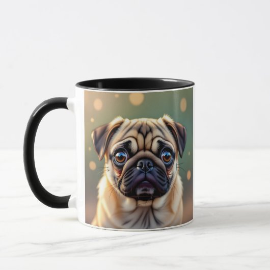 Adorable Pug Close up | Cute Dog Personalized Tasse (Links)