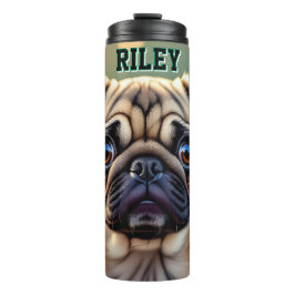 Adorable Pug Close up | Cute Dog Personalized Thermosbecher
