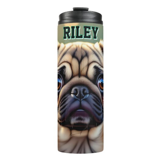 Adorable Pug Close up | Cute Dog Personalized Thermosbecher (Vorderseite)