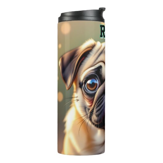 Adorable Pug Close up | Cute Dog Personalized Thermosbecher (Nach links gedreht)