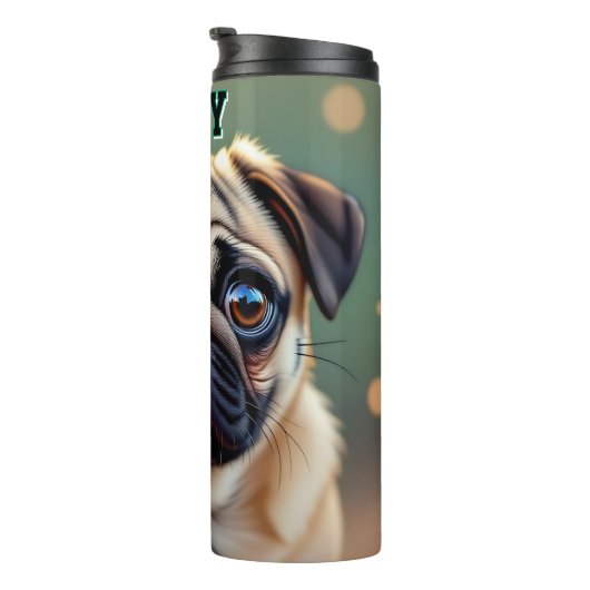 Adorable Pug Close up | Cute Dog Personalized Thermosbecher (Nach rechts gedreht)