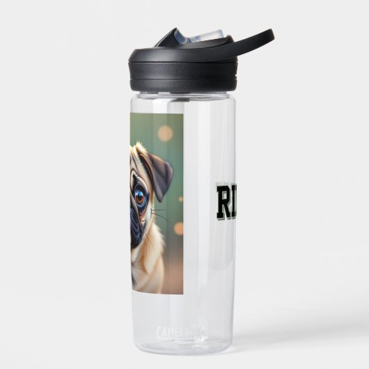 Adorable Pug Close up | Cute Dog Personalized Trinkflasche (Links)