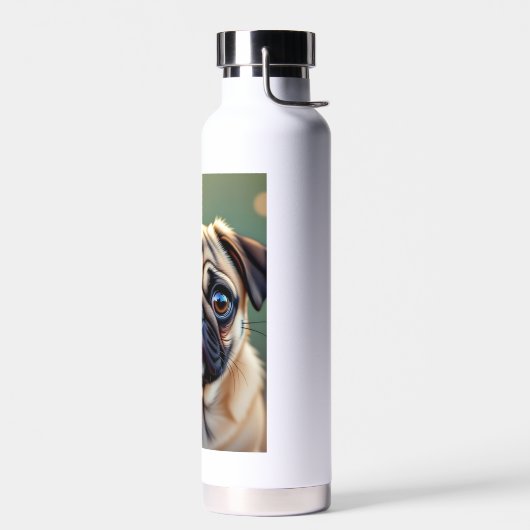 Adorable Pug Close up | Cute Dog Personalized Trinkflasche (Links)