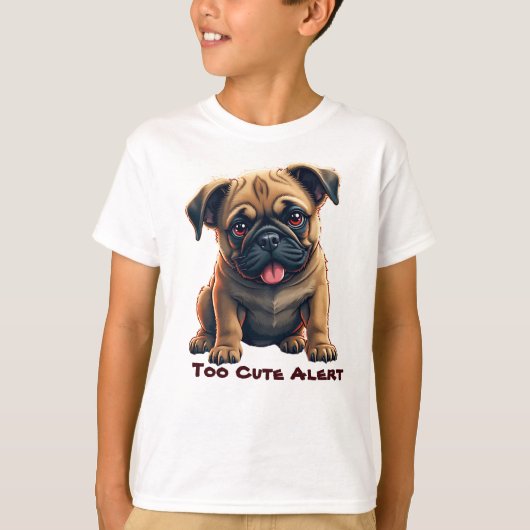 Adorable Pug Illustration T-Shirt (Vorderseite)