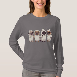 "Adorable Pug-Truppe – Lustige Vier Pugs Cartoon T-Shirt