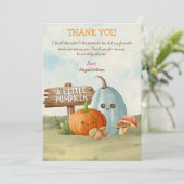 Adorable Pumpkin Baby Dusche Danke Karten (Stehend Vorderseite)