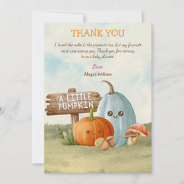 Adorable Pumpkin Baby Dusche Danke Karten